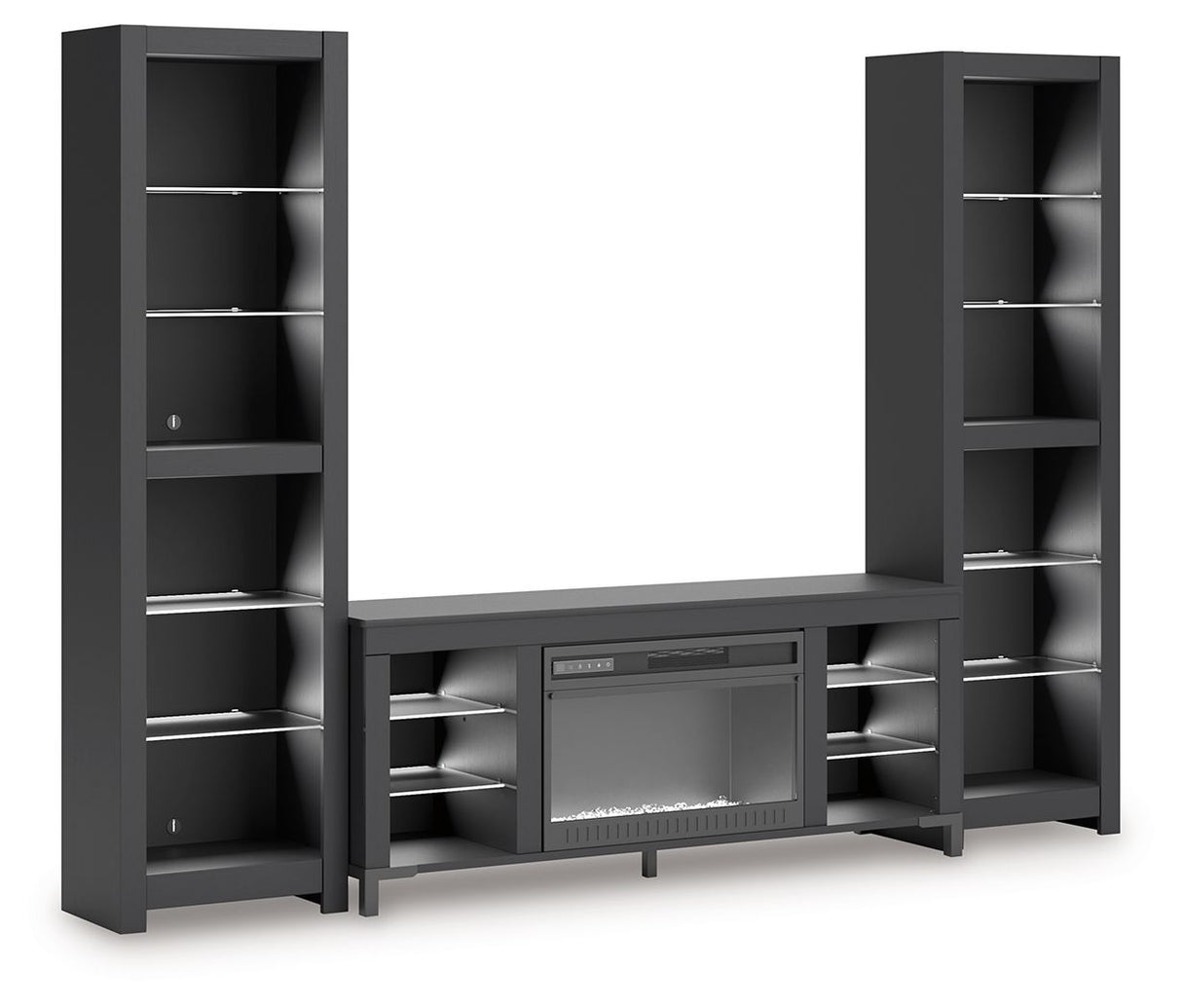 Cayberry - Black - 3-Piece Entertainment Center With Electric Fireplace by Signature Design by Ashley® | Bel Furniture