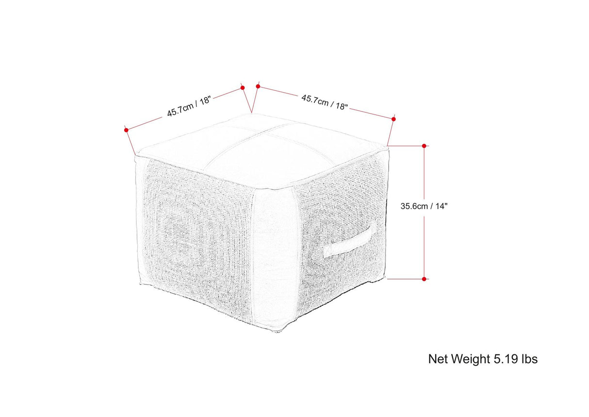 Atkinson - Pouf - Tan by Simpli-Home | Bel Furniture