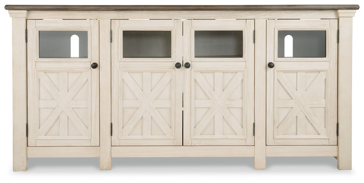 Bolanburg - Extra Large TV Stand - White / Brown / Beige