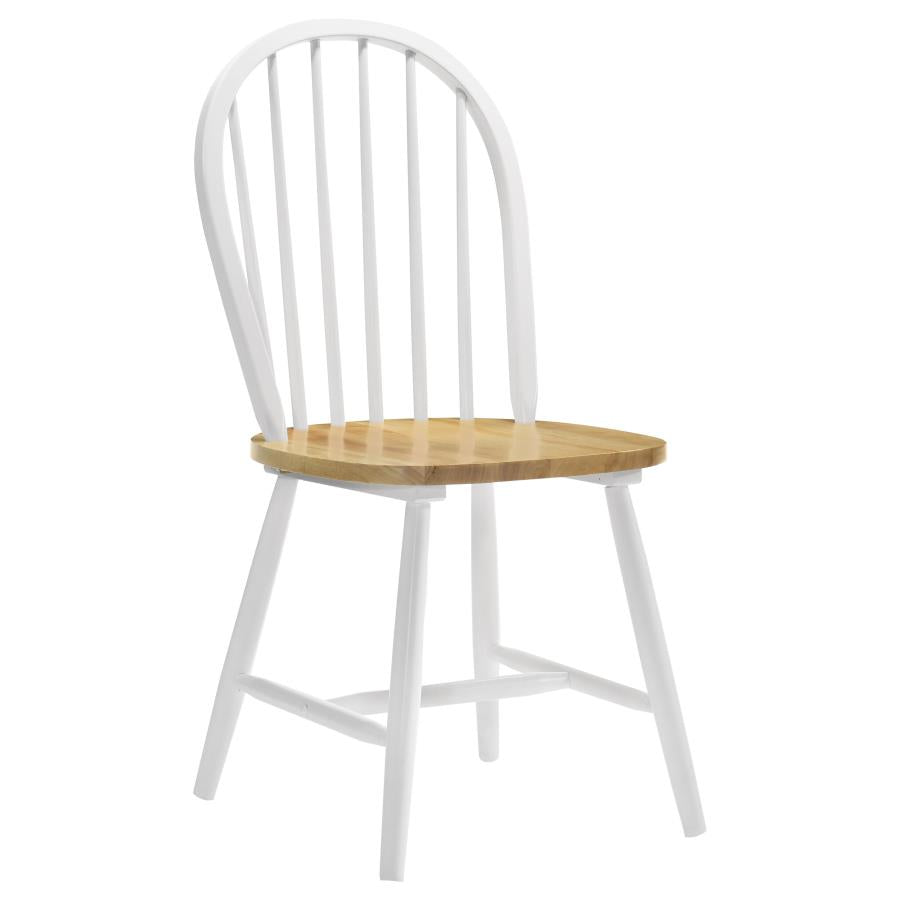 Allison - 5 Piece Round Drop Leaf Dining Table Set - White