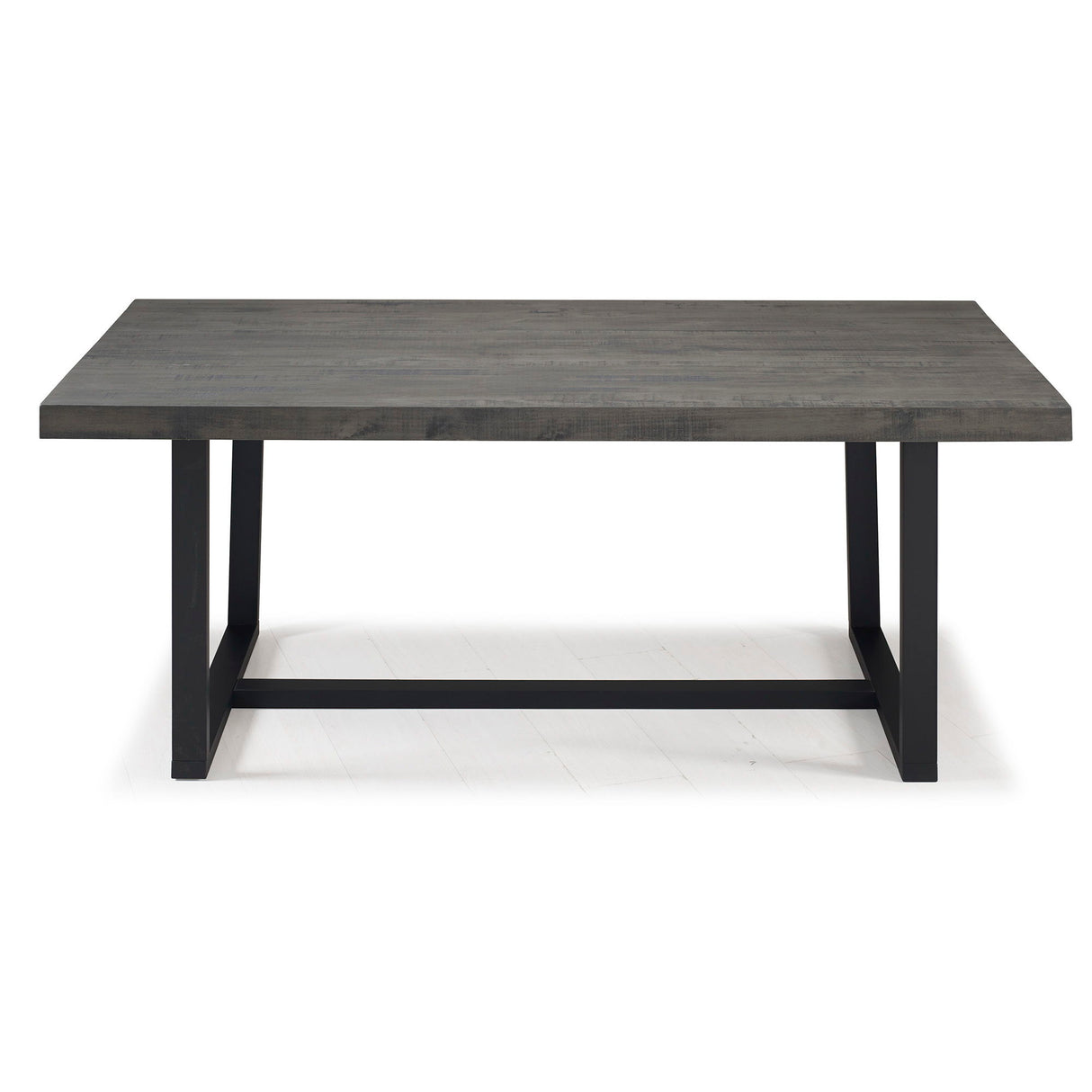Modern Distressed Solid Wood And Metal Open Frame Dining Table by Walker Edison | Bel Furniture