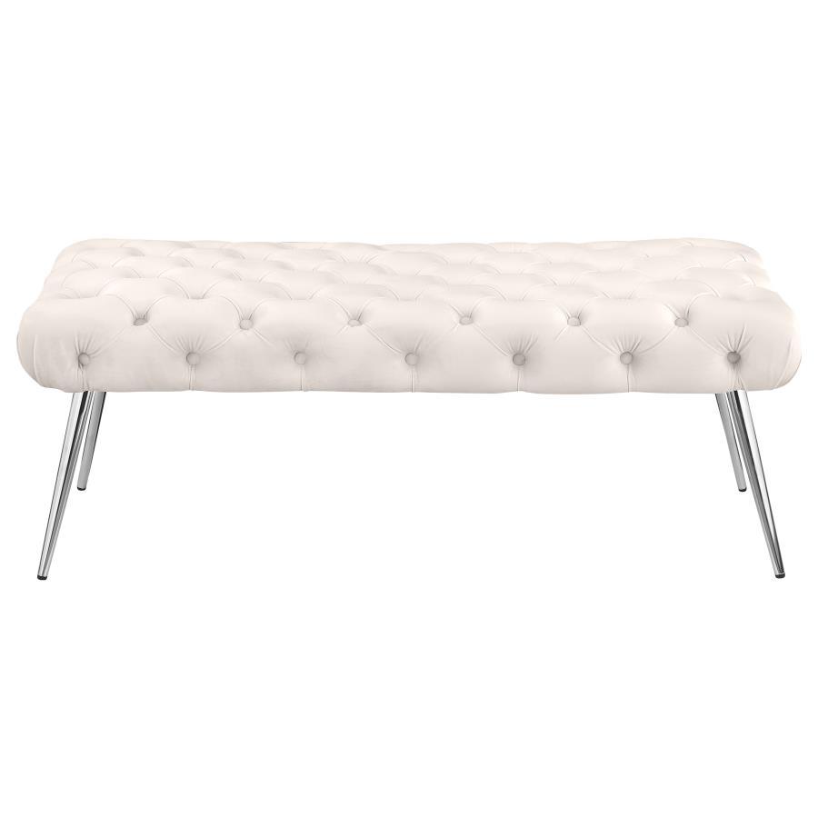 Ella - Upholstered Tufted Bench Metal Legs by Coaster Fine Furniture | Bel Furniture