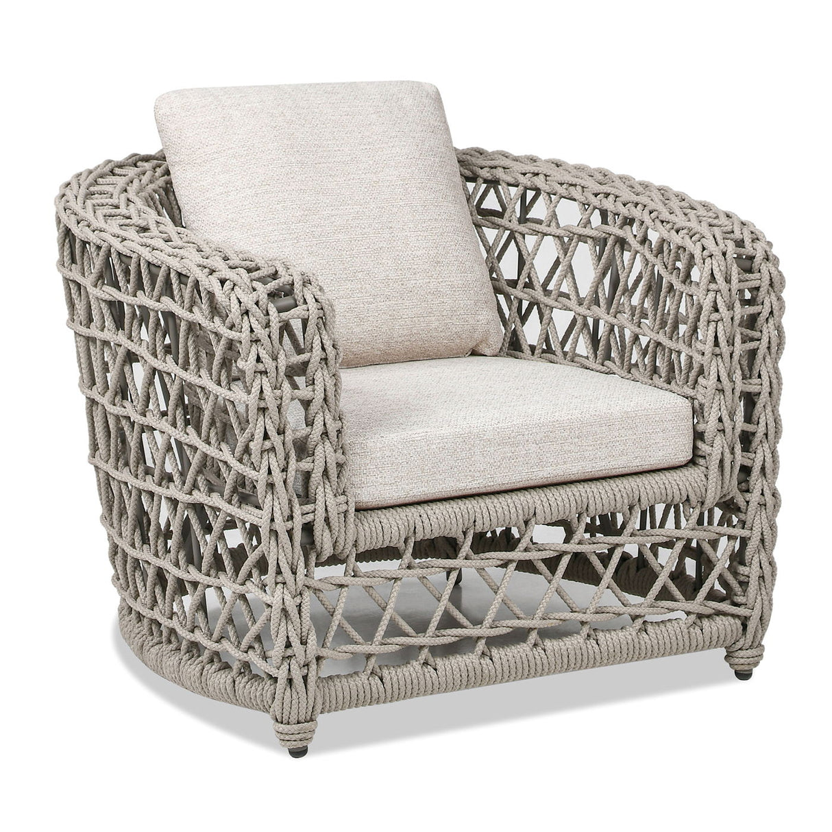 Everly - Frame Barrel Deep Seating Patio Arm Chair Axroma Olefin - Oat Beige by Jennifer Taylor Home | Bel Furniture