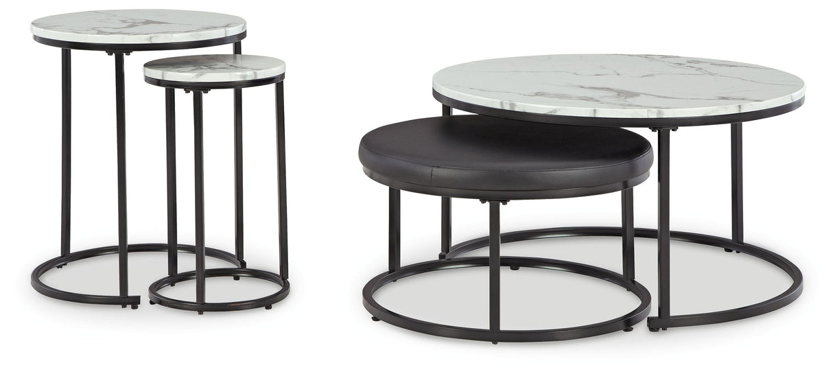 Jusmour - Black / White - Occasional Nesting Table (Set of 4) by Signature Design by Ashley® | Bel Furniture