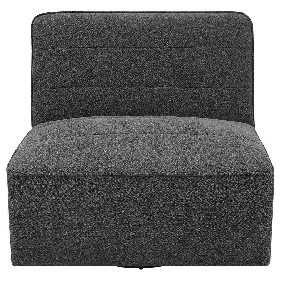 Cobie - Upholstered Armless Swivel Chair - Dark Charcoal by Coaster Fine Furniture | Bel Furniture