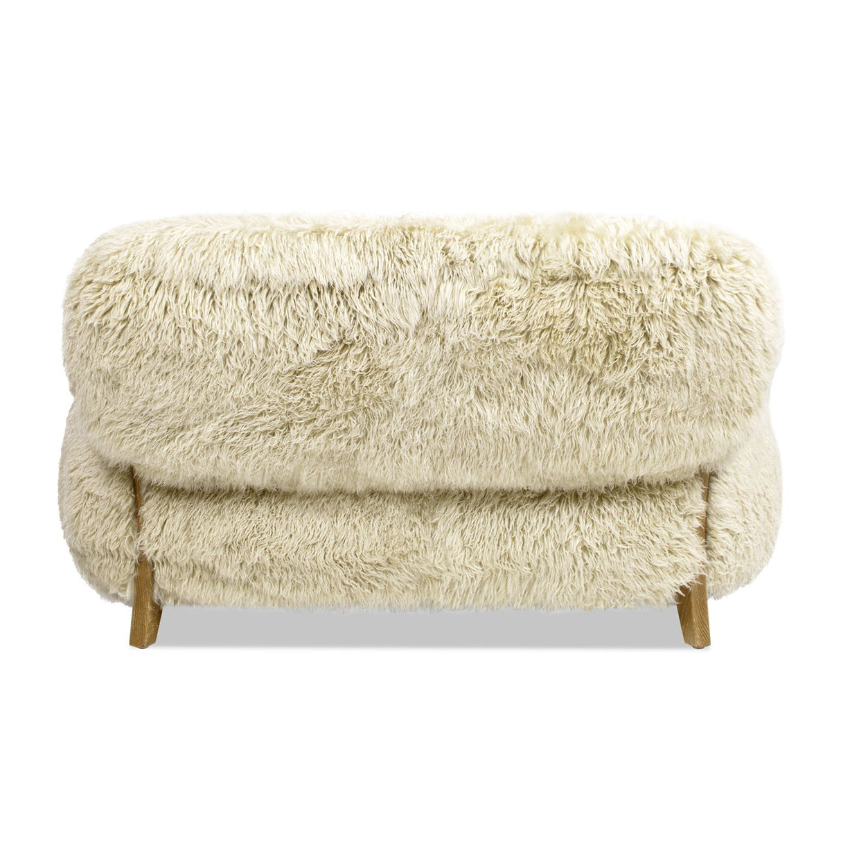 Enchante - Sheepskin Accent Loveseat - Taupe / Natural by Jennifer Taylor Home | Bel Furniture
