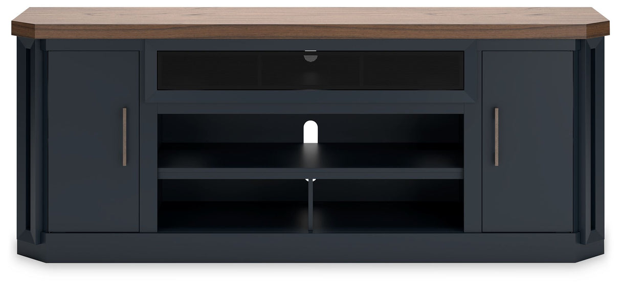 Landocken - Brown / Blue - XL TV Stand W/Fireplace Option by Signature Design by Ashley® | Bel Furniture