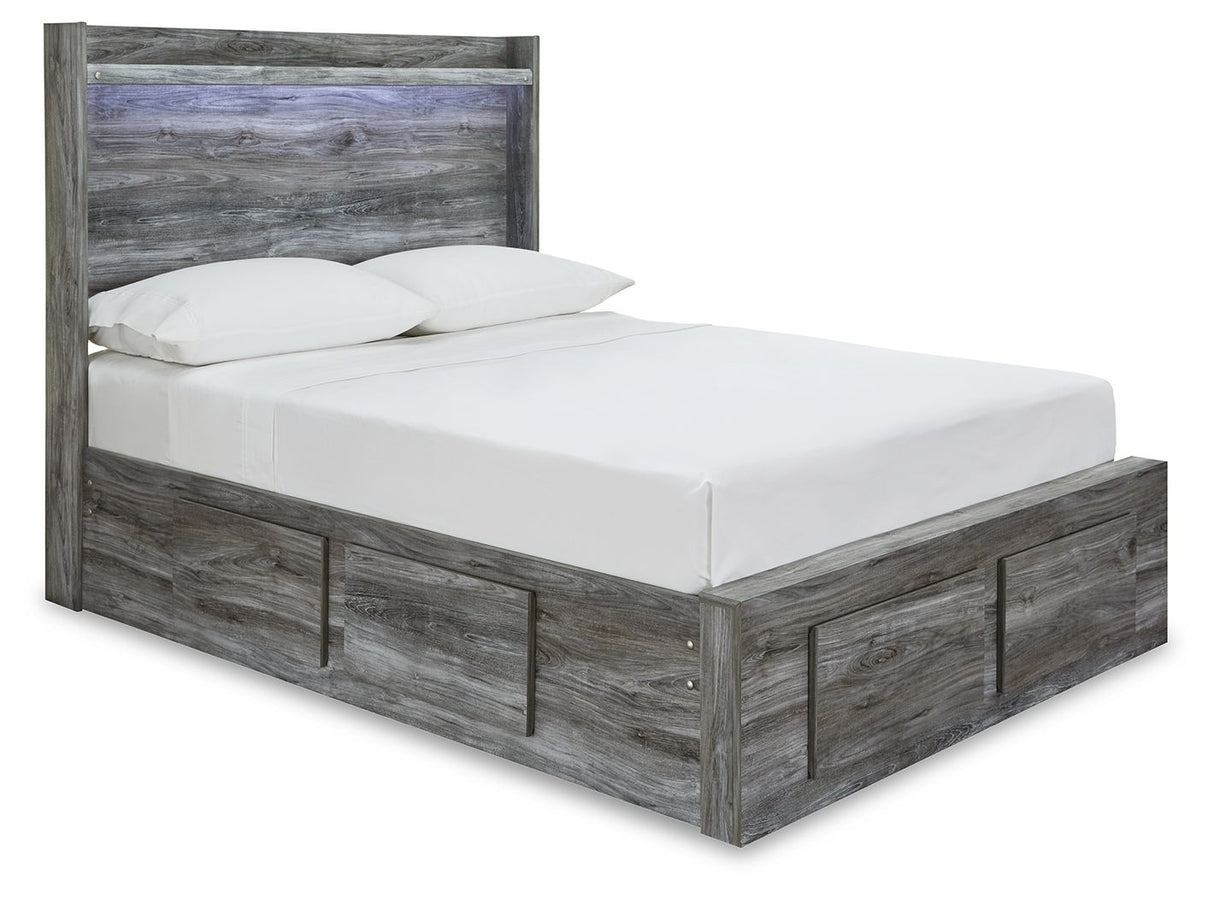 Baystorm - LED Panel Bed Gray Full 4 Drawers by Signature Design by Ashley® | Bel Furniture
