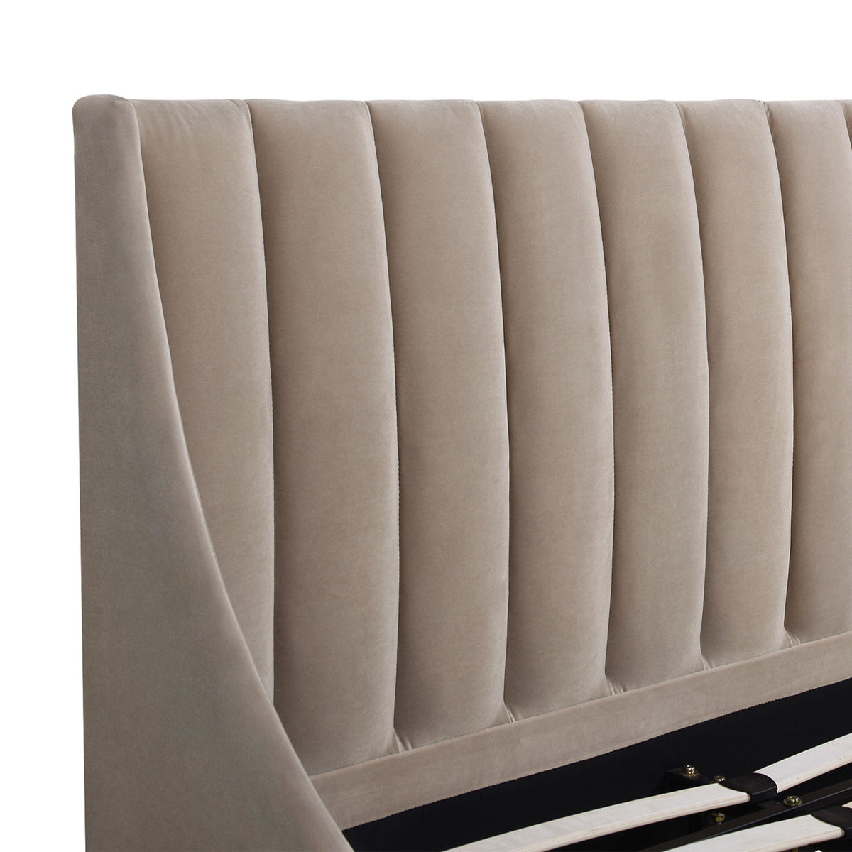 Aspen - King Vertical Tufted Headboard Platform Bed Set - Mink