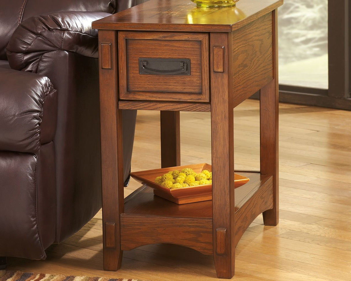 Breegin - Brown - Chair Side End Table - 1 Drawer by Signature Design by Ashley® | Bel Furniture