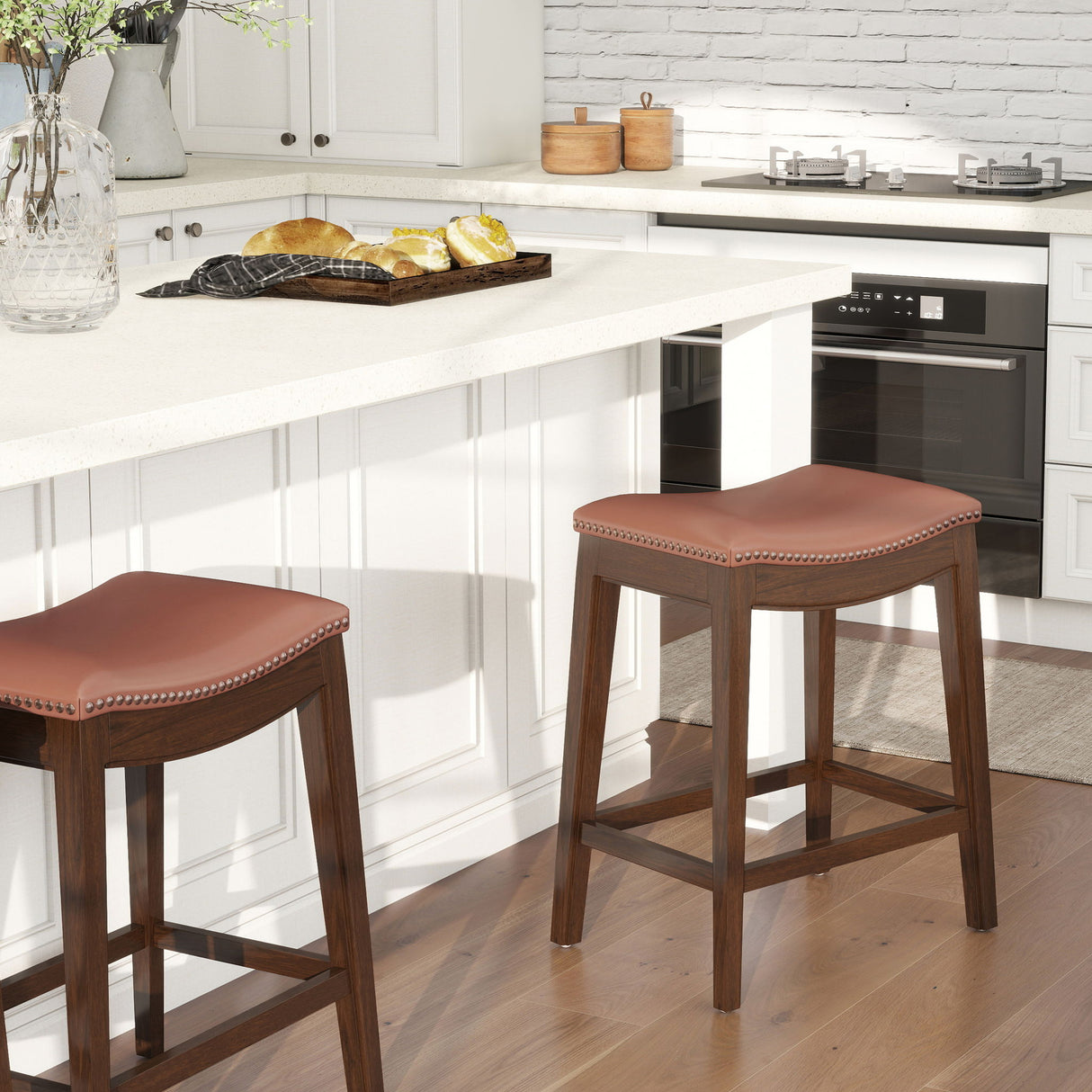 Barlow - Backless Saddle Counter Stool - Brown by Jennifer Taylor Home | Bel Furniture