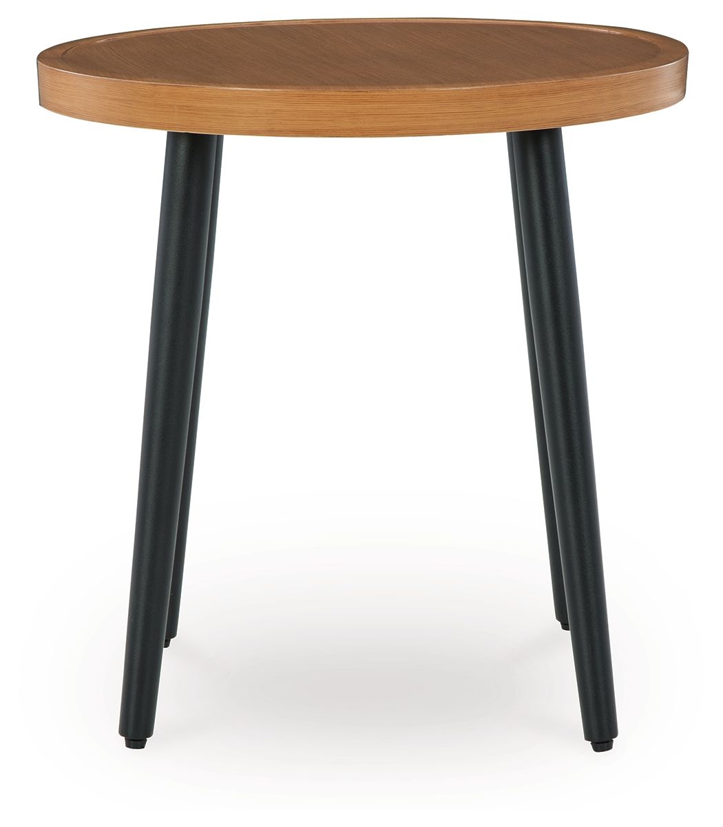 Horizon Hall - Two-tone Brown - Round End Table by Signature Design by Ashley® | Bel Furniture