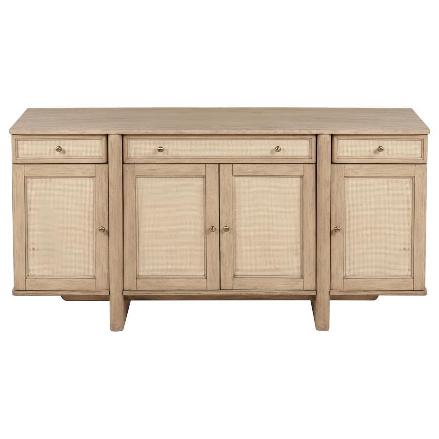 Kailani - 4-Door Cane Sideboard Buffet Cabinet - Beige Oak by Coaster Fine Furniture | Bel Furniture