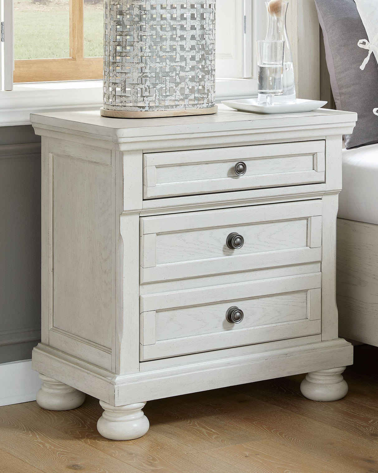 Robbinsdale - Antique White - Two Drawer Night Stand by Signature Design by Ashley® | Bel Furniture