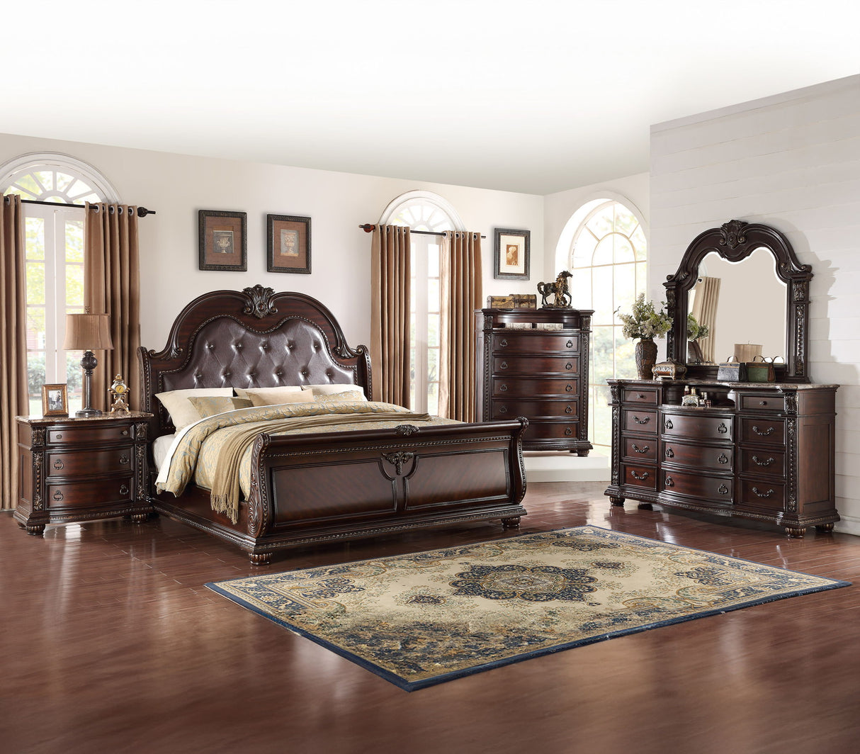 Stanley - Bedroom Set - Oak Dark Brown by Crown Mark | Bel Furniture