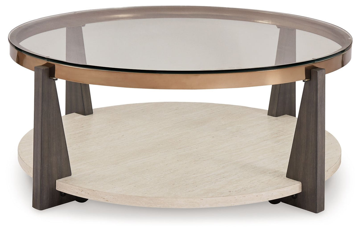 Frazwa - Multi - Round Cocktail Table by Signature Design by Ashley® | Bel Furniture