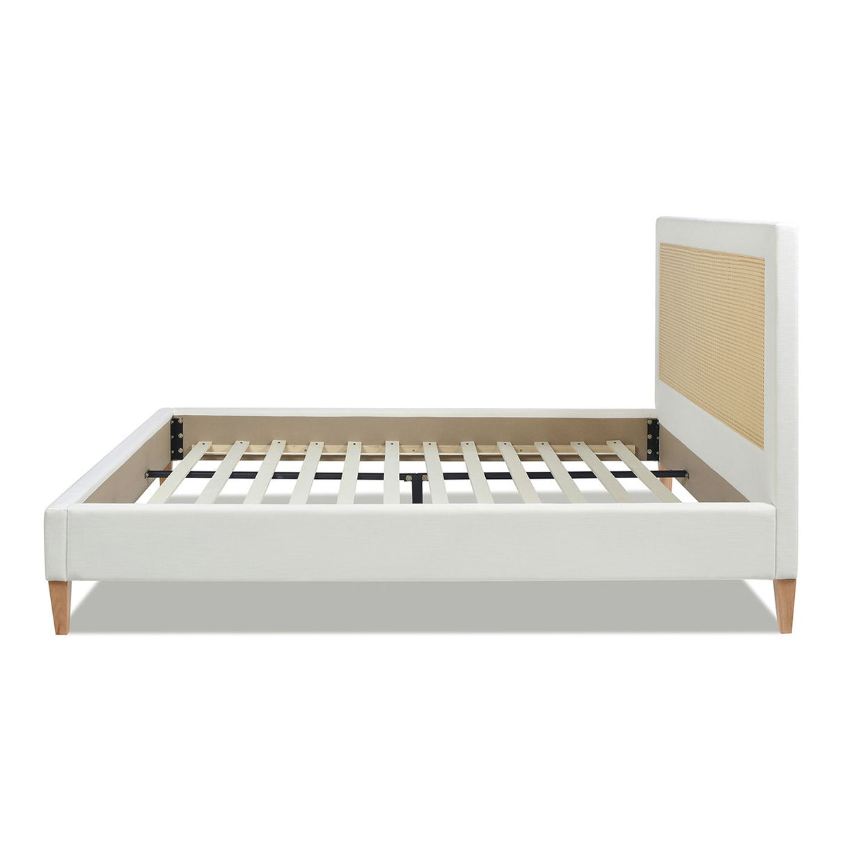 Haley - Upholstered Cane Back Platform Bed by Jennifer Taylor Home | Bel Furniture