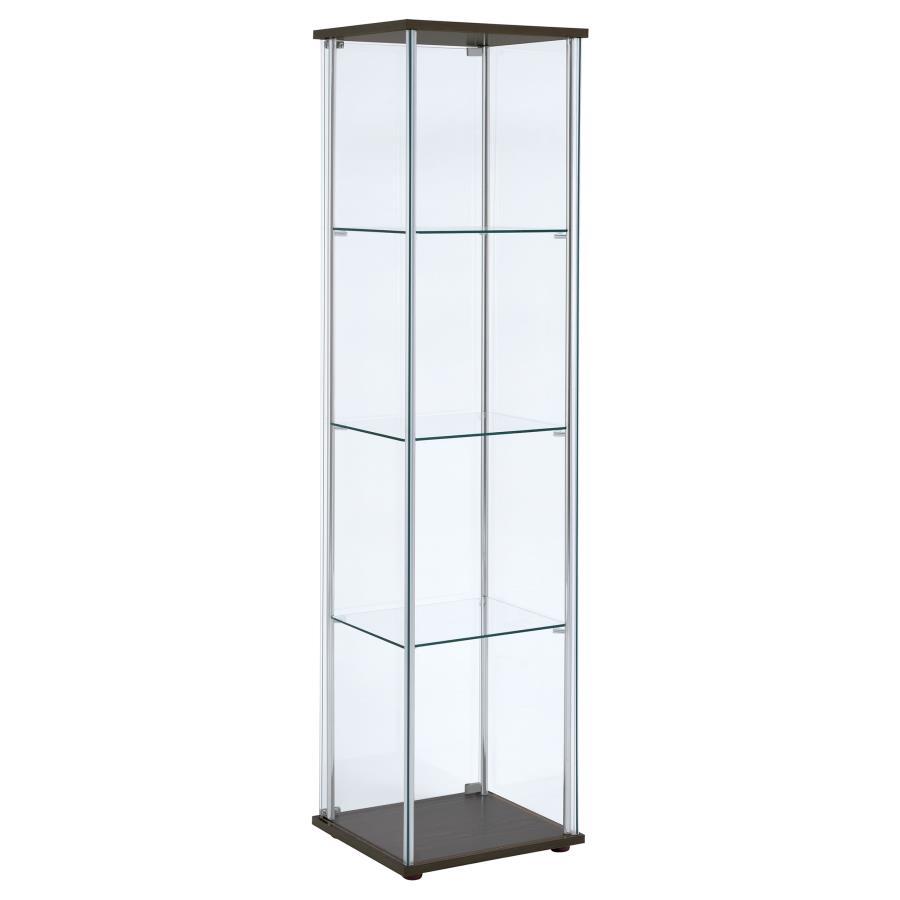 Bellatrix - 4-Shelf Clear Glass Curio Cabinet by CoasterEveryday | Bel Furniture