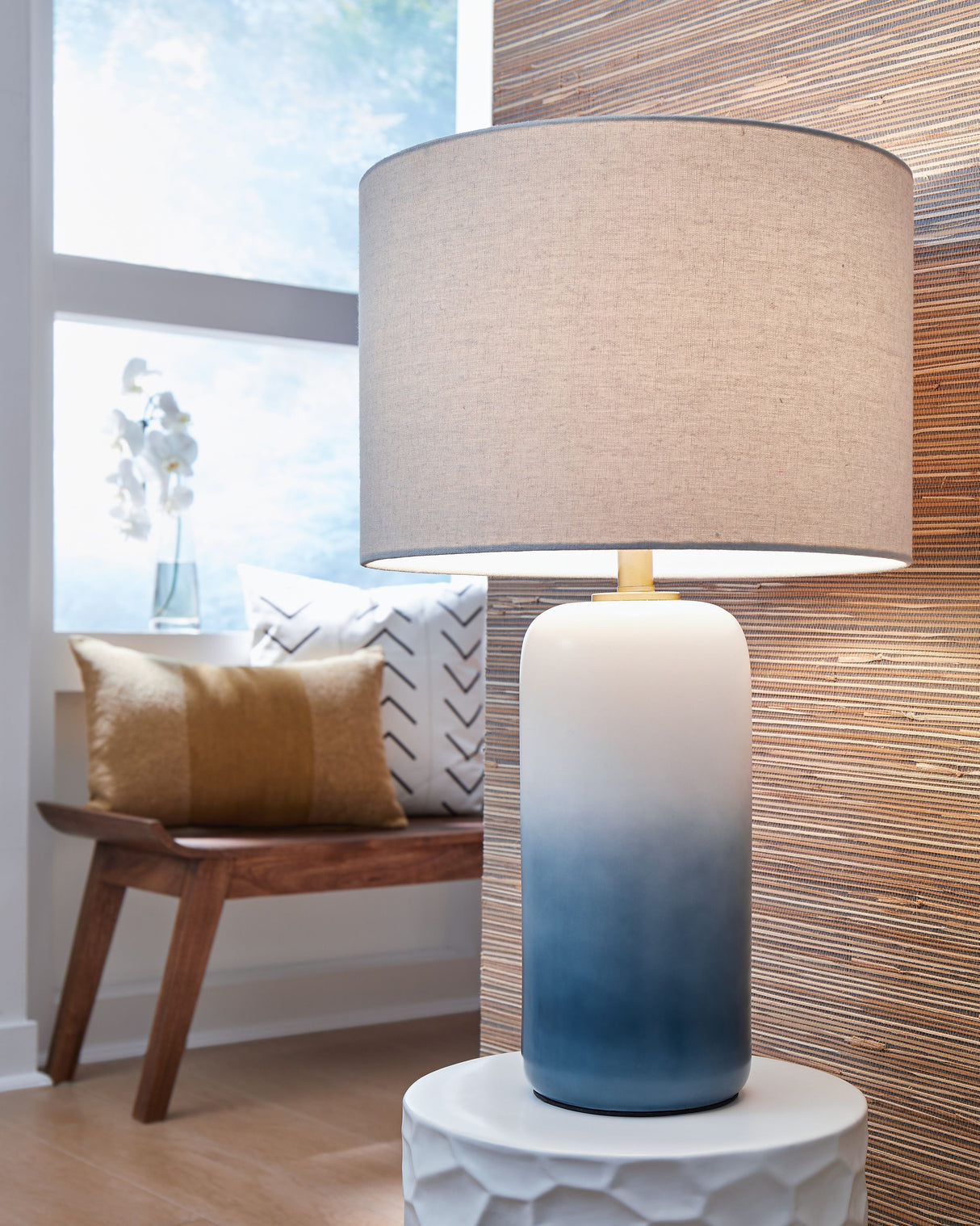 Lemrich - White - Ceramic Table Lamp by Signature Design by Ashley® | Bel Furniture