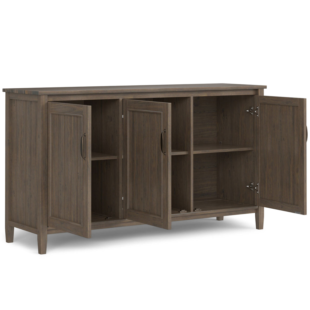 Lev - Wide Storage Cabinet - Smoky Brown by Simpli-Home | Bel Furniture