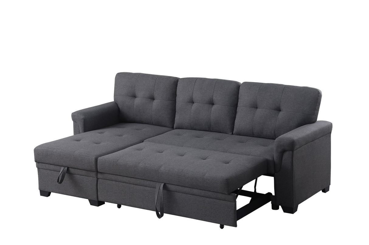 Lucca - Linen Reversible Sleeper Sectional Sofa With Storage Chaise by Lilola Home | Bel Furniture