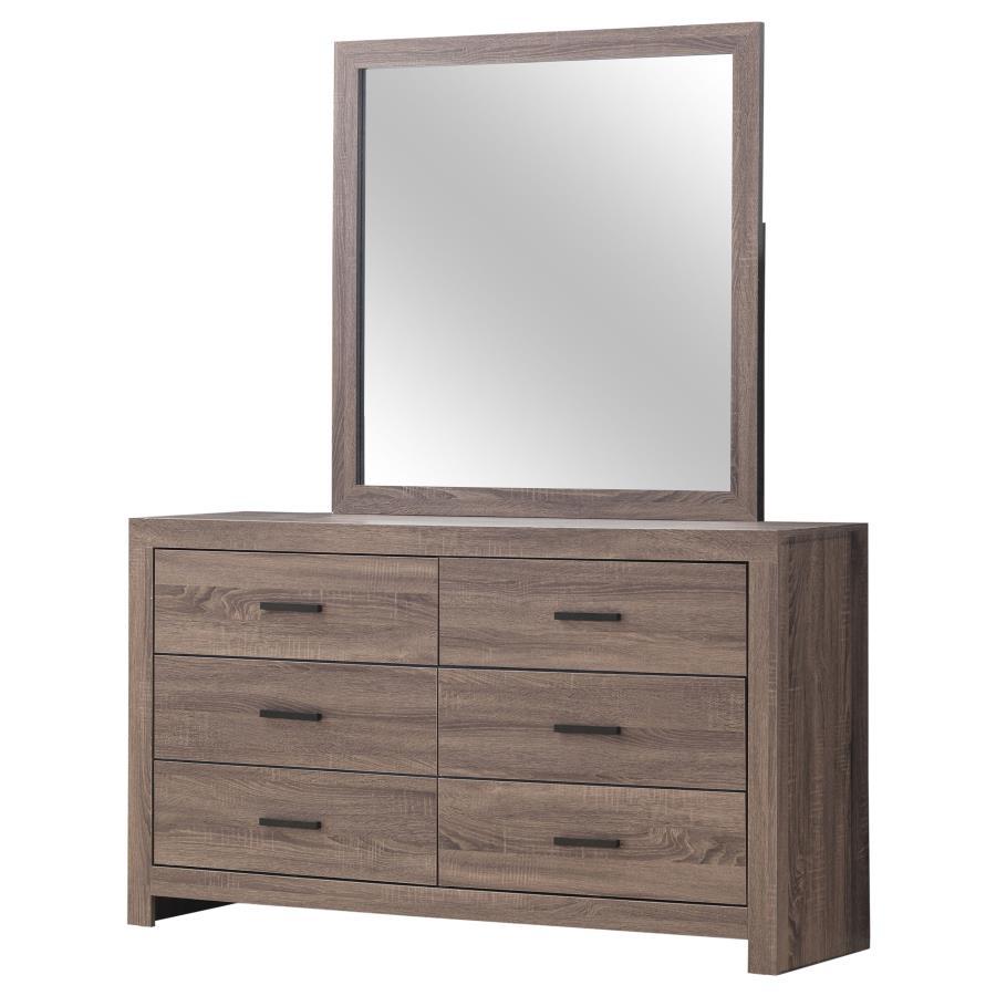 Brantford - 6-Drawer Dresser With Mirror by CoasterEveryday | Bel Furniture
