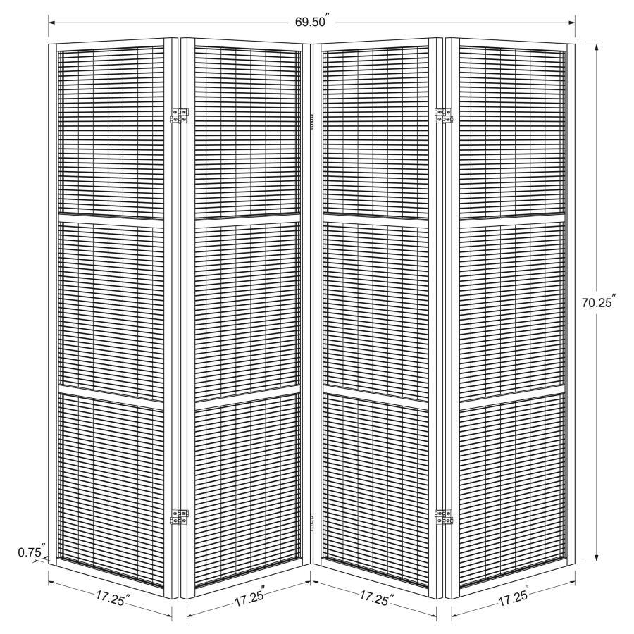 Browning - 4-Panel Bamboo Room Divider Folding Screen - Walnut by Coaster Fine Furniture | Bel Furniture