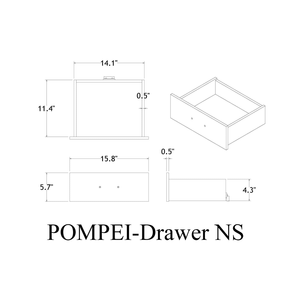 Shaker - Crocodile Metallic Nightstand