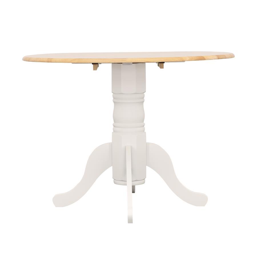 Allison - Round Drop Leaf Extension Dining Table - White by CoasterEveryday | Bel Furniture