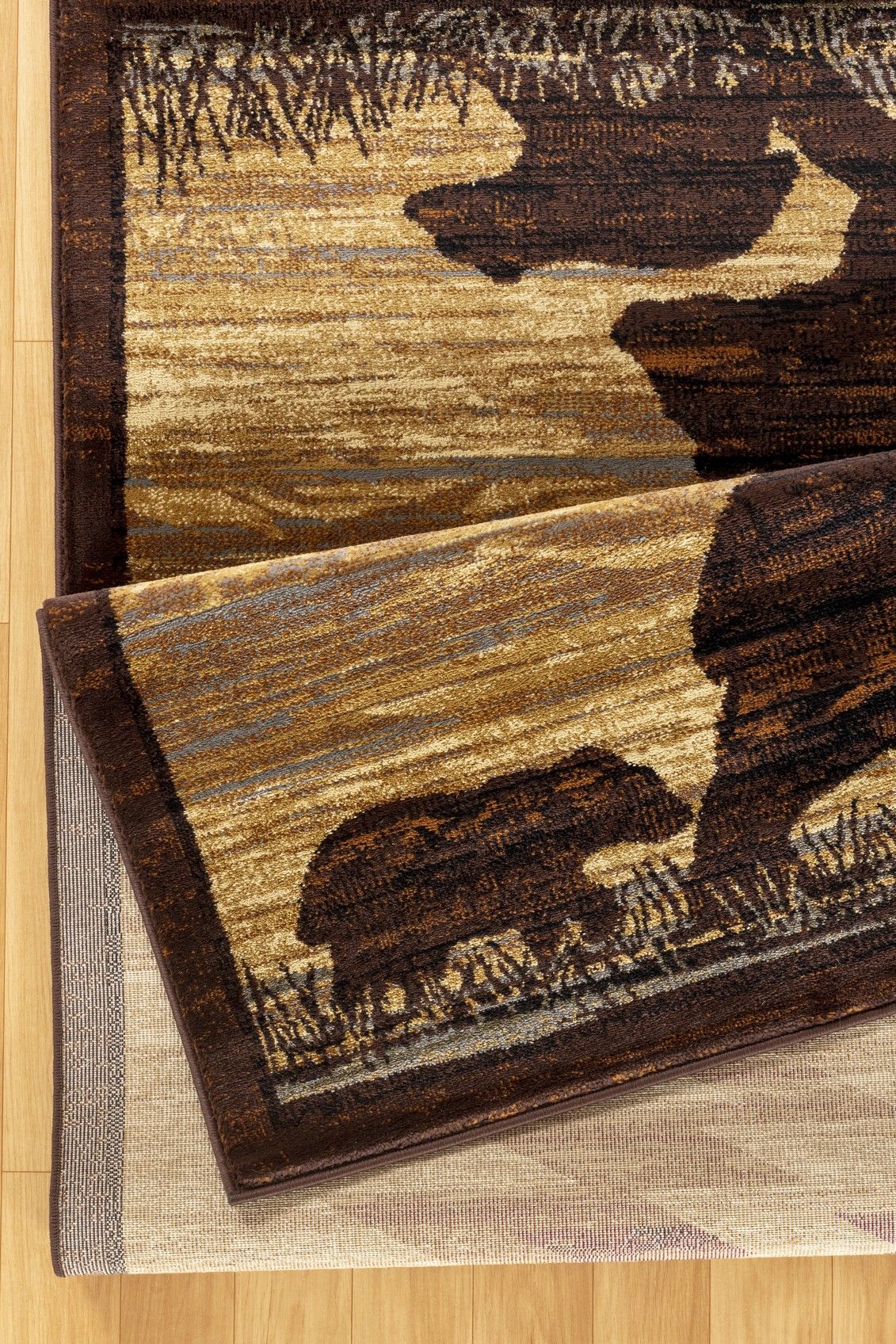 Nature's Nest - 5'3" X 7'3" Lodge Area Rug - Multi / Beige by Icona Home Decor | Bel Furniture