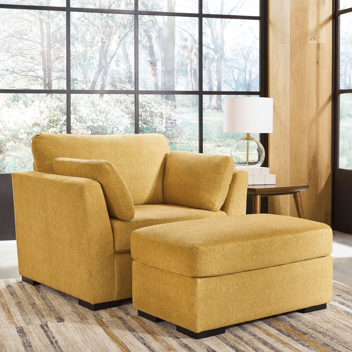 Keerwick Living Room Set Stationary Chair Ottoman by Signatu