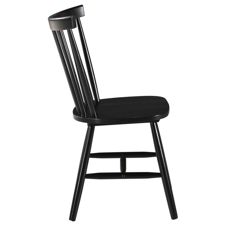 Hollyoak - Windsor Wood Dining Side Chair (Set of 2) - Black by Coaster Fine Furniture | Bel Furniture
