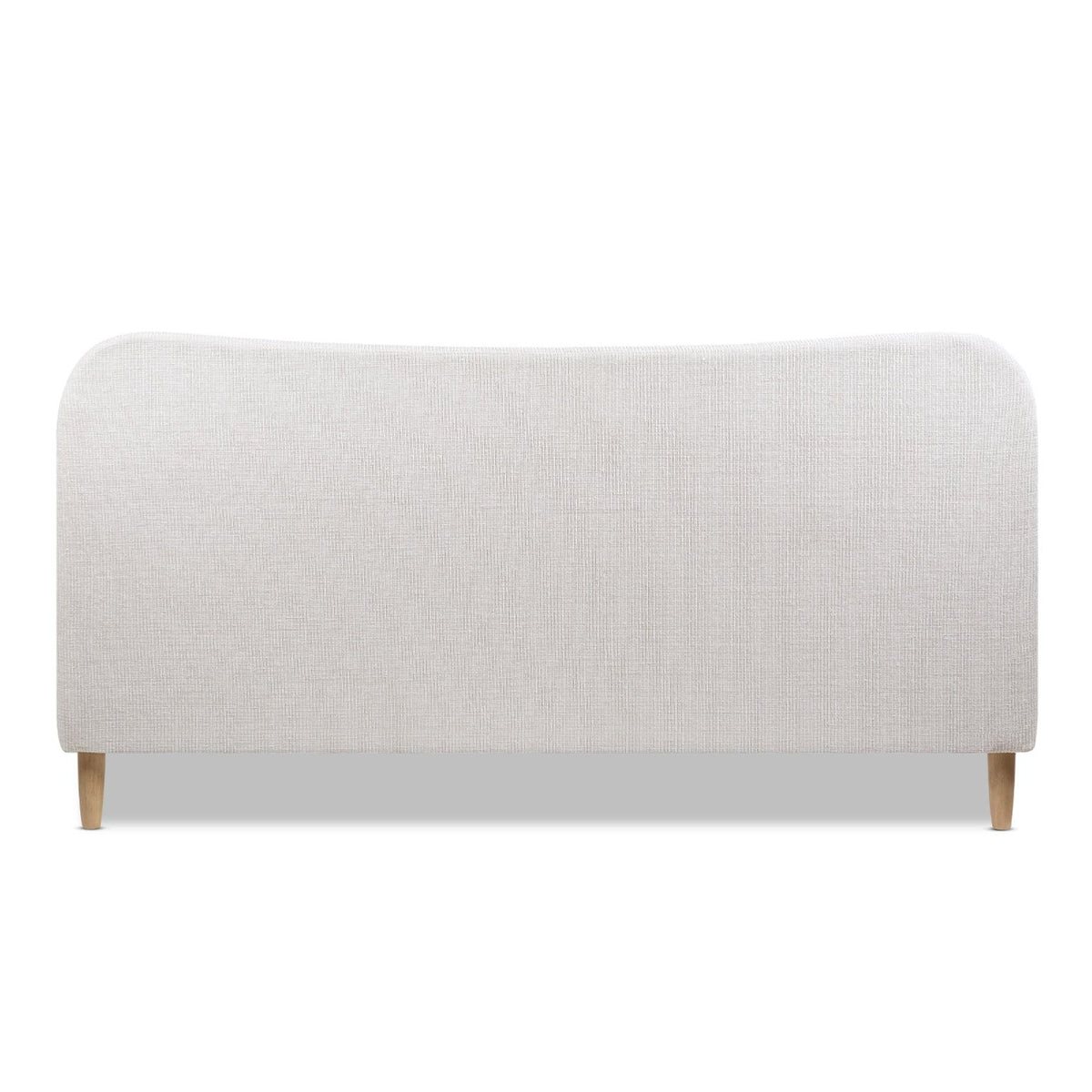 Roman - King Curved Headboard Upholstered Platform Bed - Light Beige