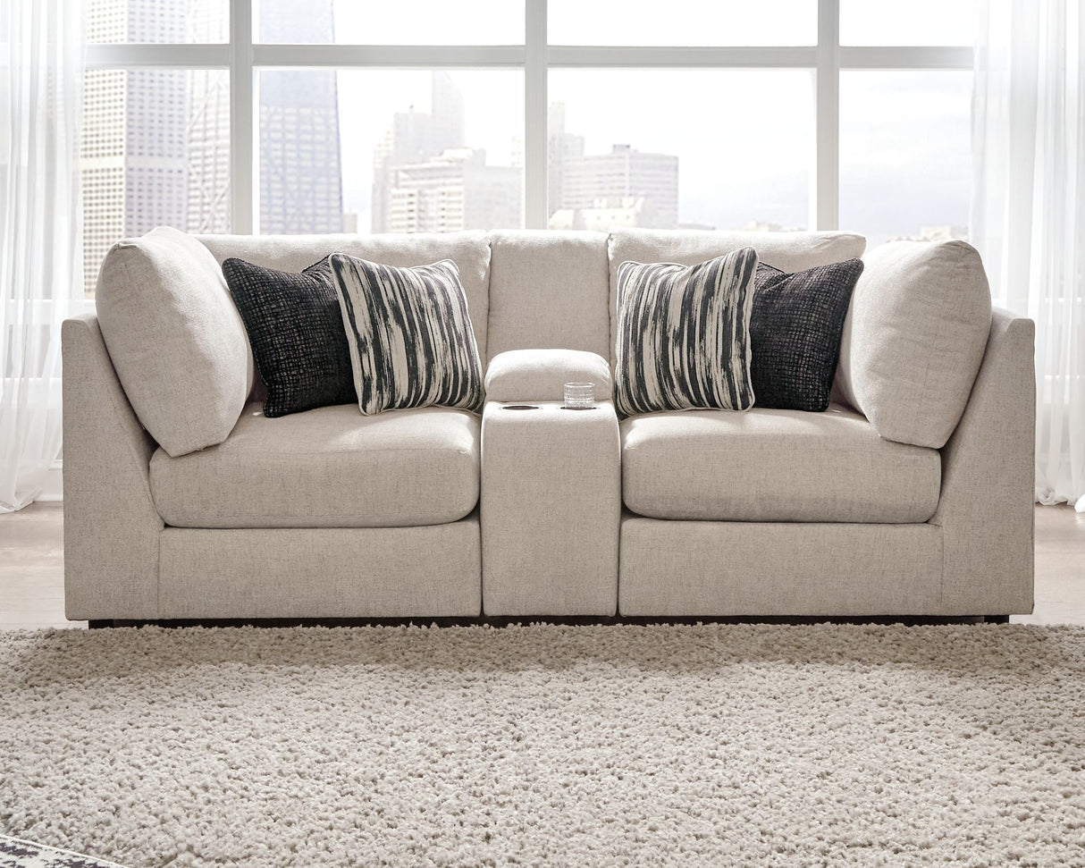 Kellway - Sectional Beige 3 Pc. Sectional with Console Storage by Signature Design by Ashley® | Bel Furniture
