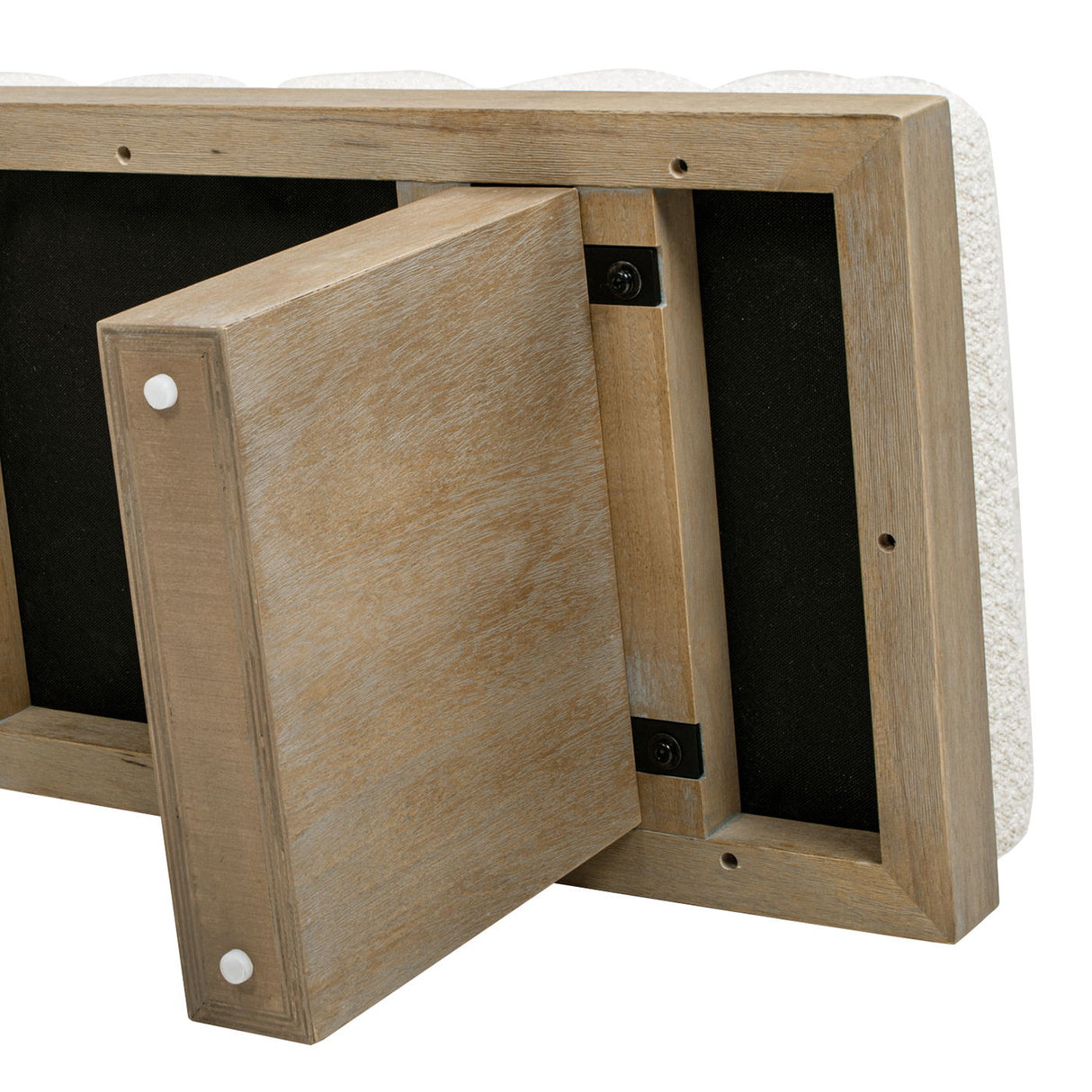 Bella - Upholstered Modern Accent Bench - Ivory White by Jennifer Taylor Home | Bel Furniture