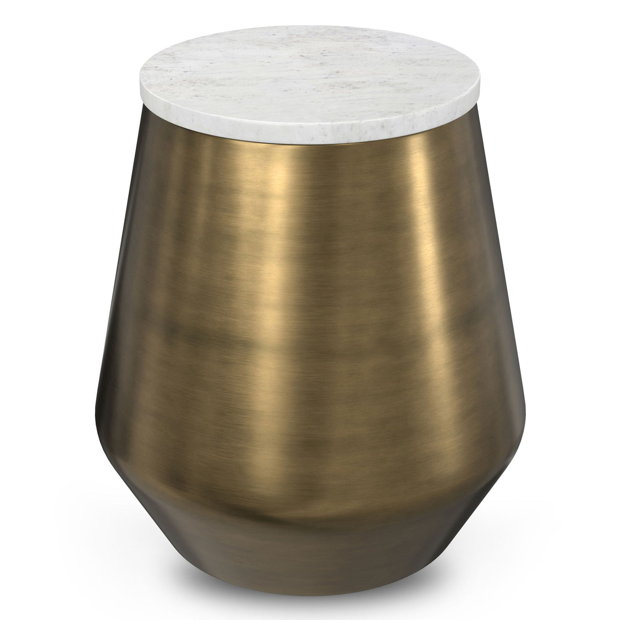 Benning - Side Table - Antique Brass / White by Simpli-Home | Bel Furniture