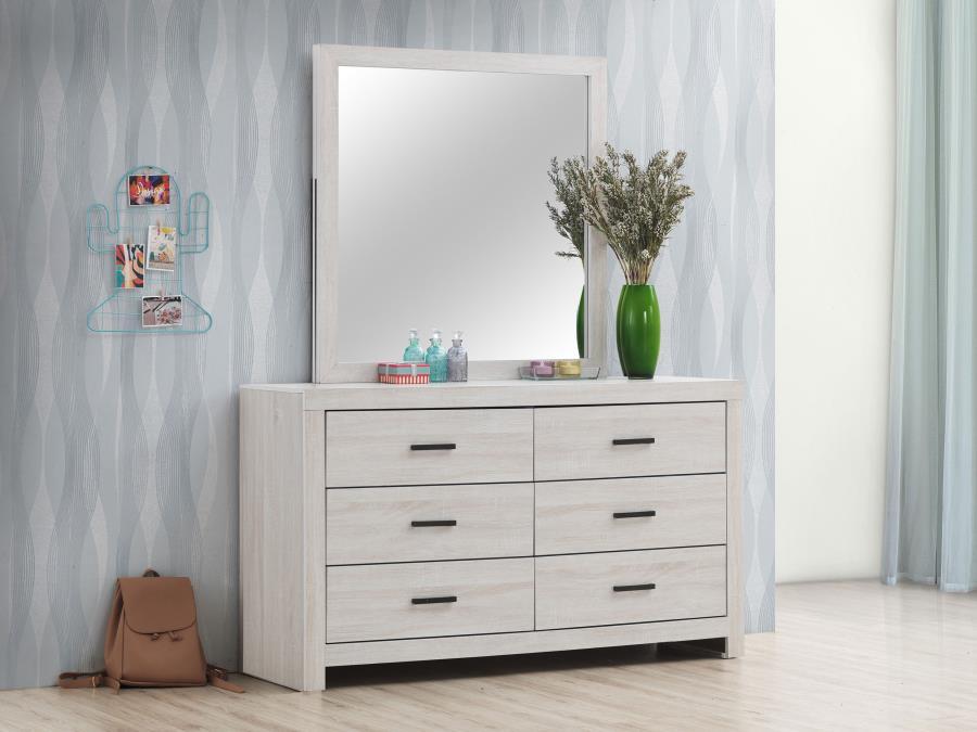 Brantford - 6-Drawer Dresser With Mirror by CoasterEveryday | Bel Furniture