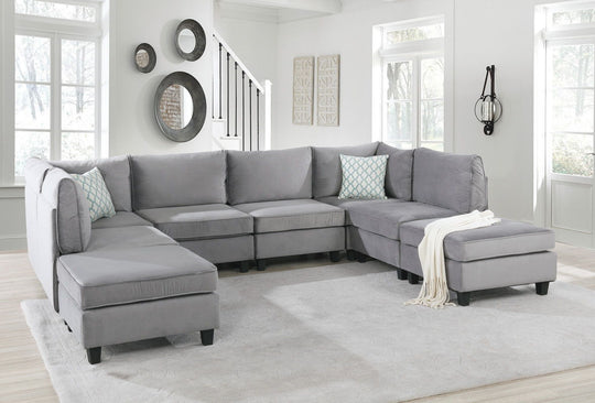 Simona - Velvet Modular Sectional Sofa by Lilola Home | Bel Furniture