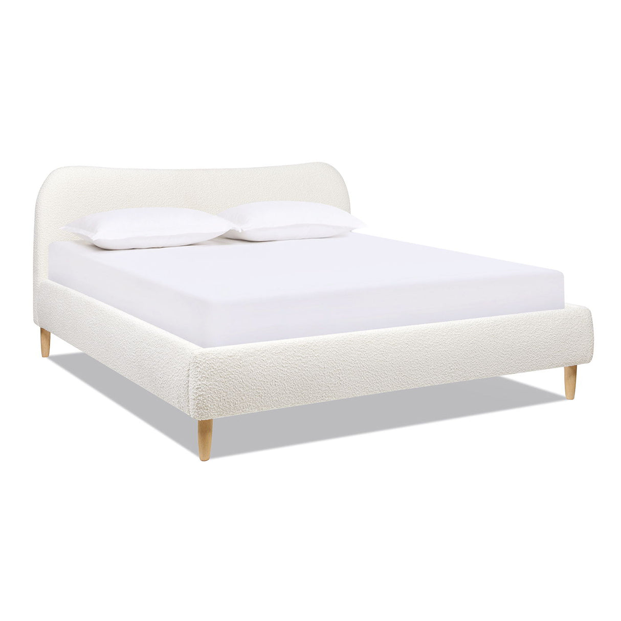 Roman - Curved Headboard Upholstered Platform Bed by Jennifer Taylor Home | Bel Furniture
