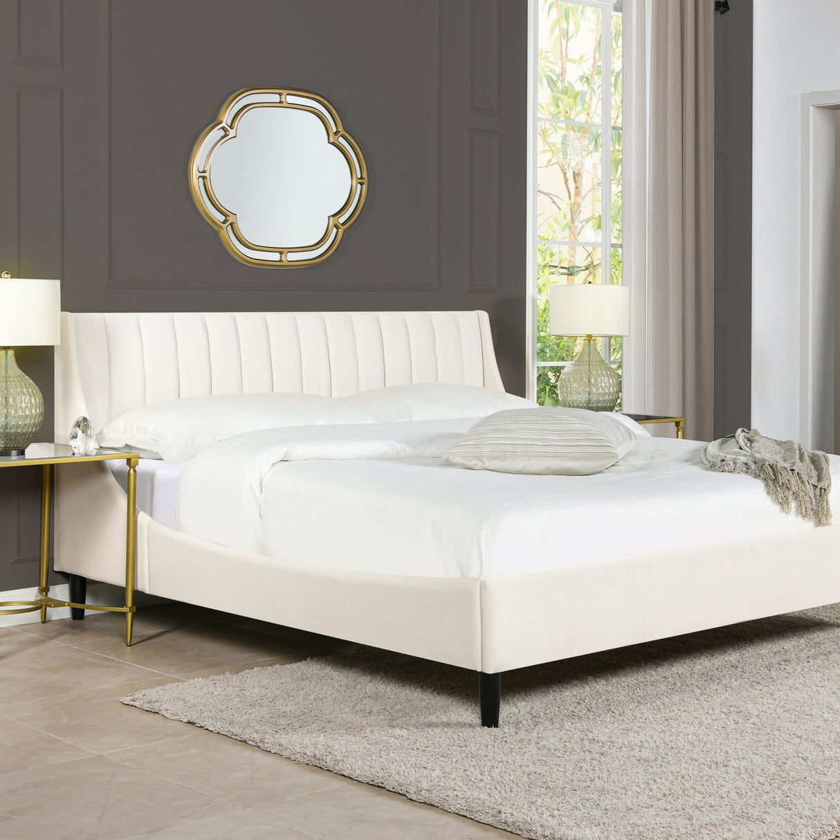 Aspen - Vertical Tufted Modern Headboard Platform Bed Set by Jennifer Taylor Home | Bel Furniture
