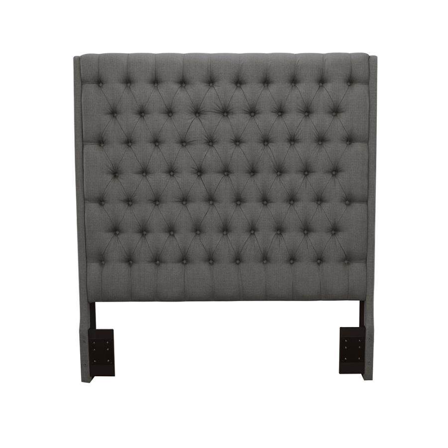 Camille - Upholstered Queen Panel Headboard - Gray by CoasterEssence | Bel Furniture