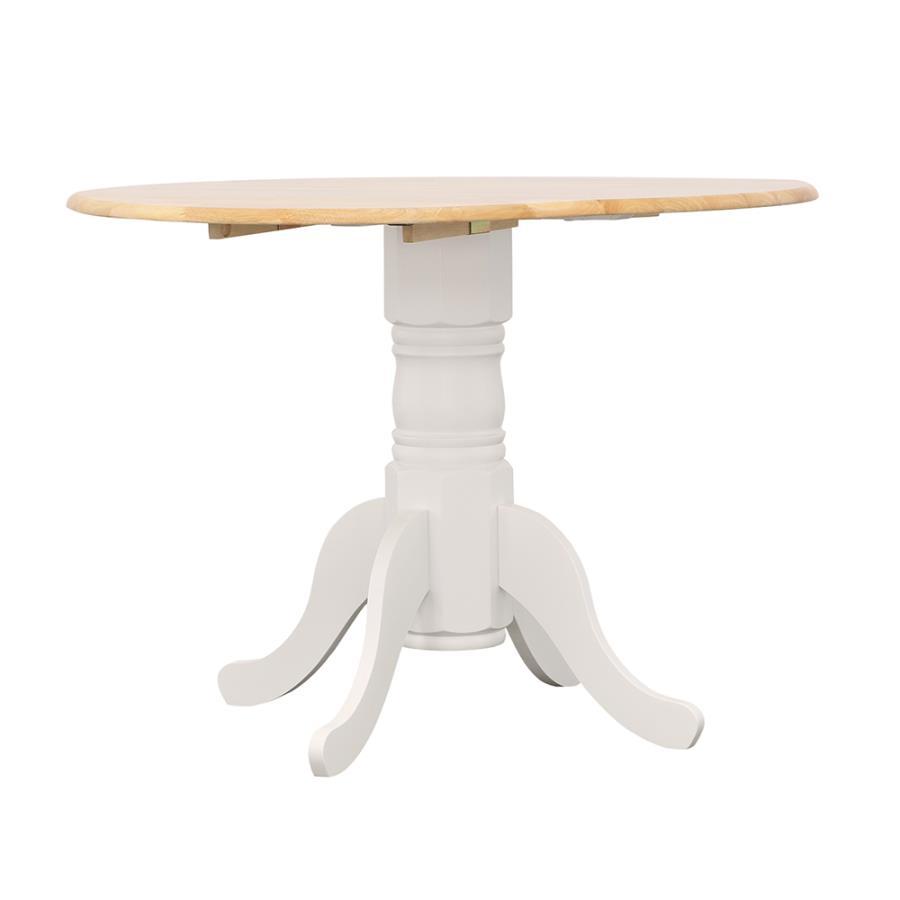 Allison - Round Drop Leaf Extension Dining Table - White by CoasterEveryday | Bel Furniture