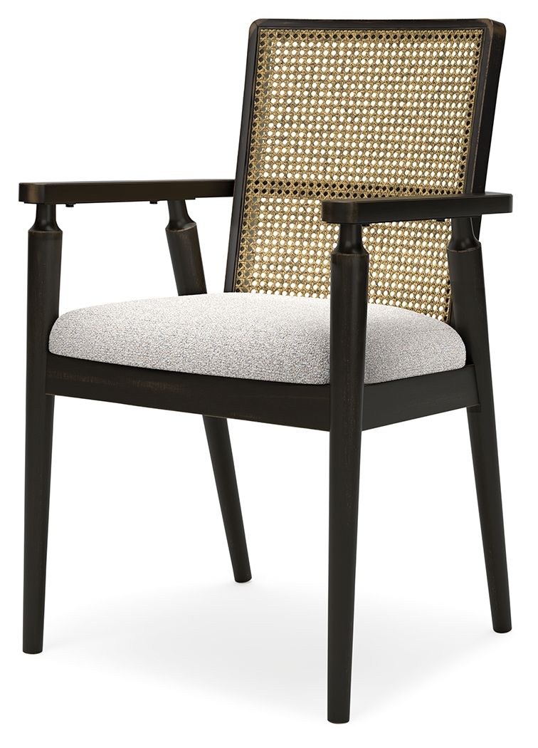 Galliden - Black - Dining Upholstered Arm Chair (Set of 2) by Signature Design by Ashley® | Bel Furniture