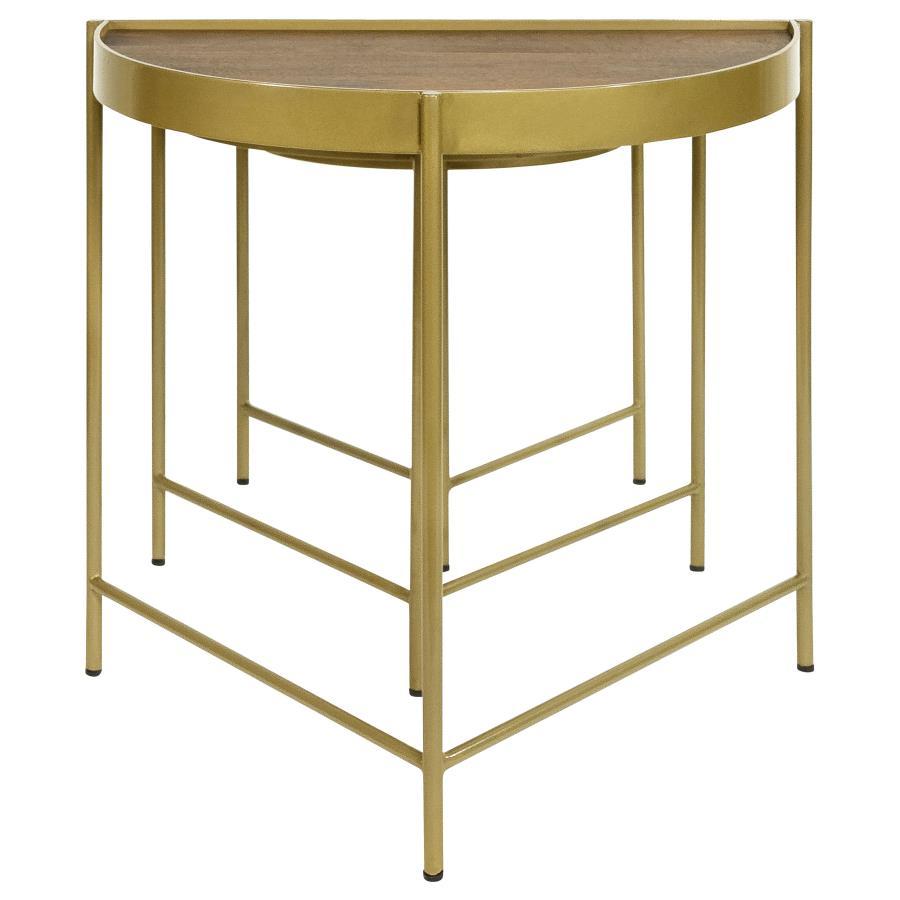 Tristen - 3 Piece Demilune Nesting Table - Brown And Gold by Coaster Fine Furniture | Bel Furniture