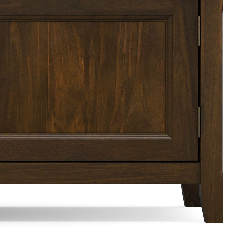 Burlington - Low TV Media Stand - Mahogany by Simpli-Home | Bel Furniture