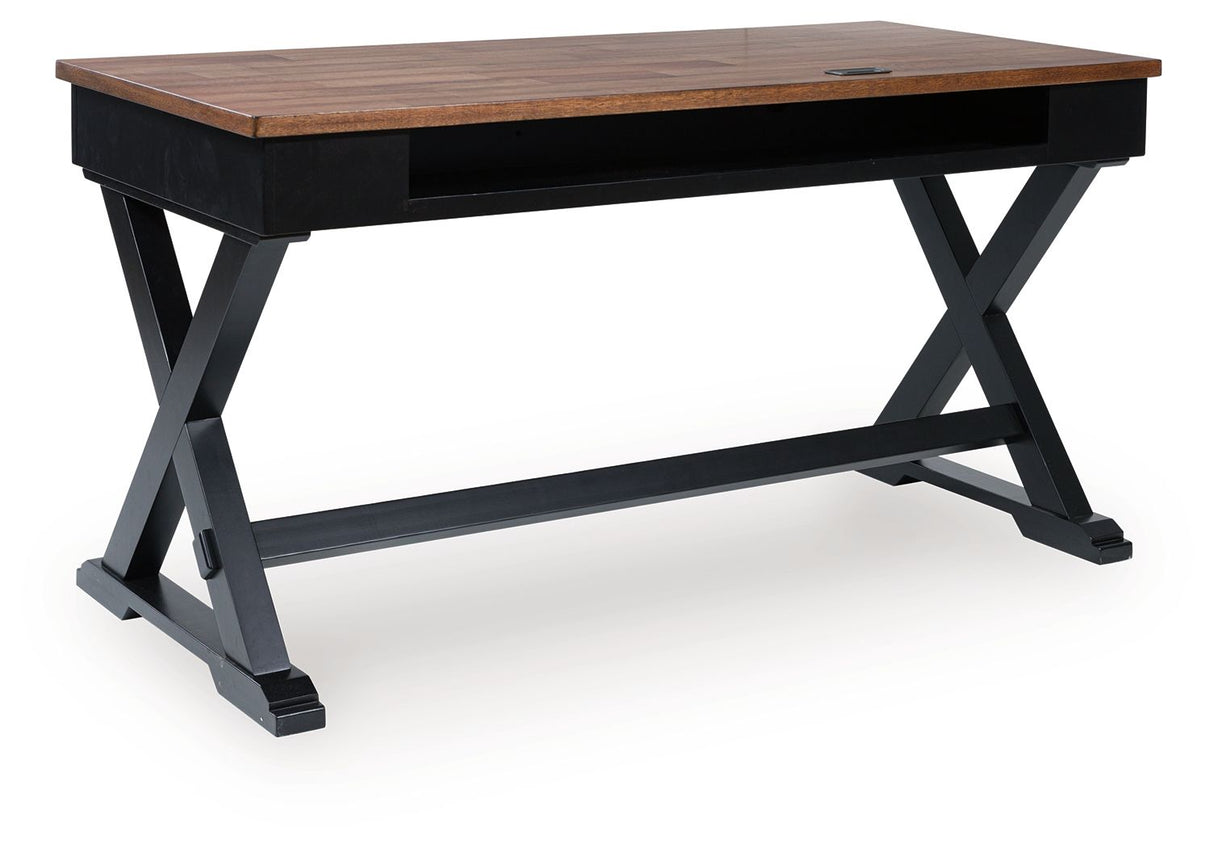 Wildenauer - Brown / Black - Home Office Desk by Signature Design by Ashley® | Bel Furniture