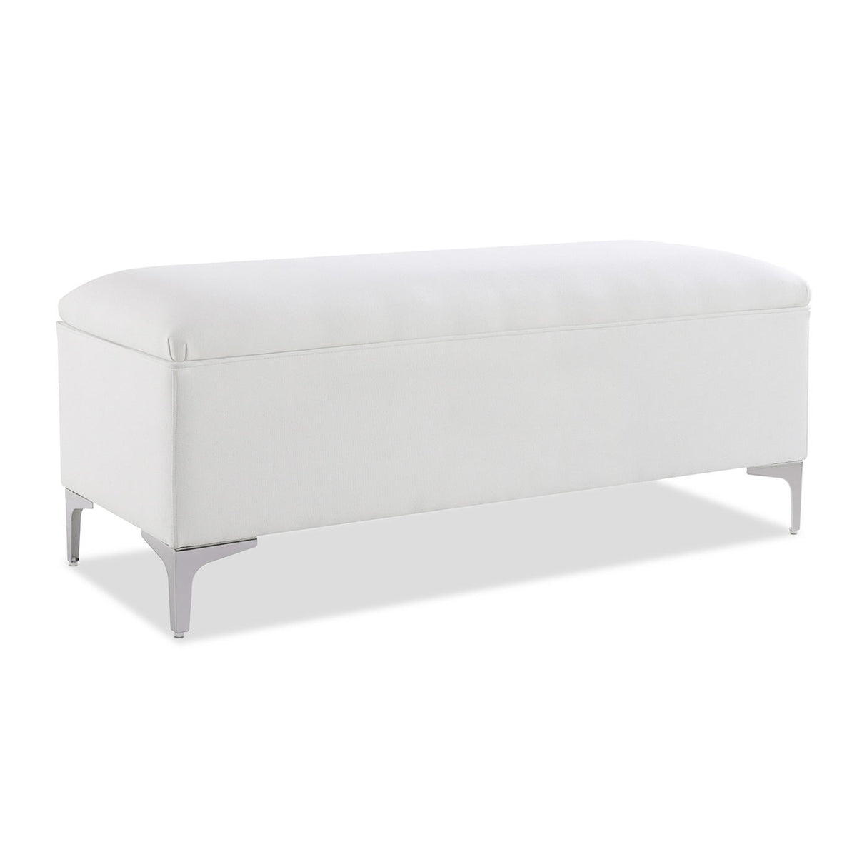Madelyn - Modern Storage Bench - Bright White Dye by Jennifer Taylor Home | Bel Furniture