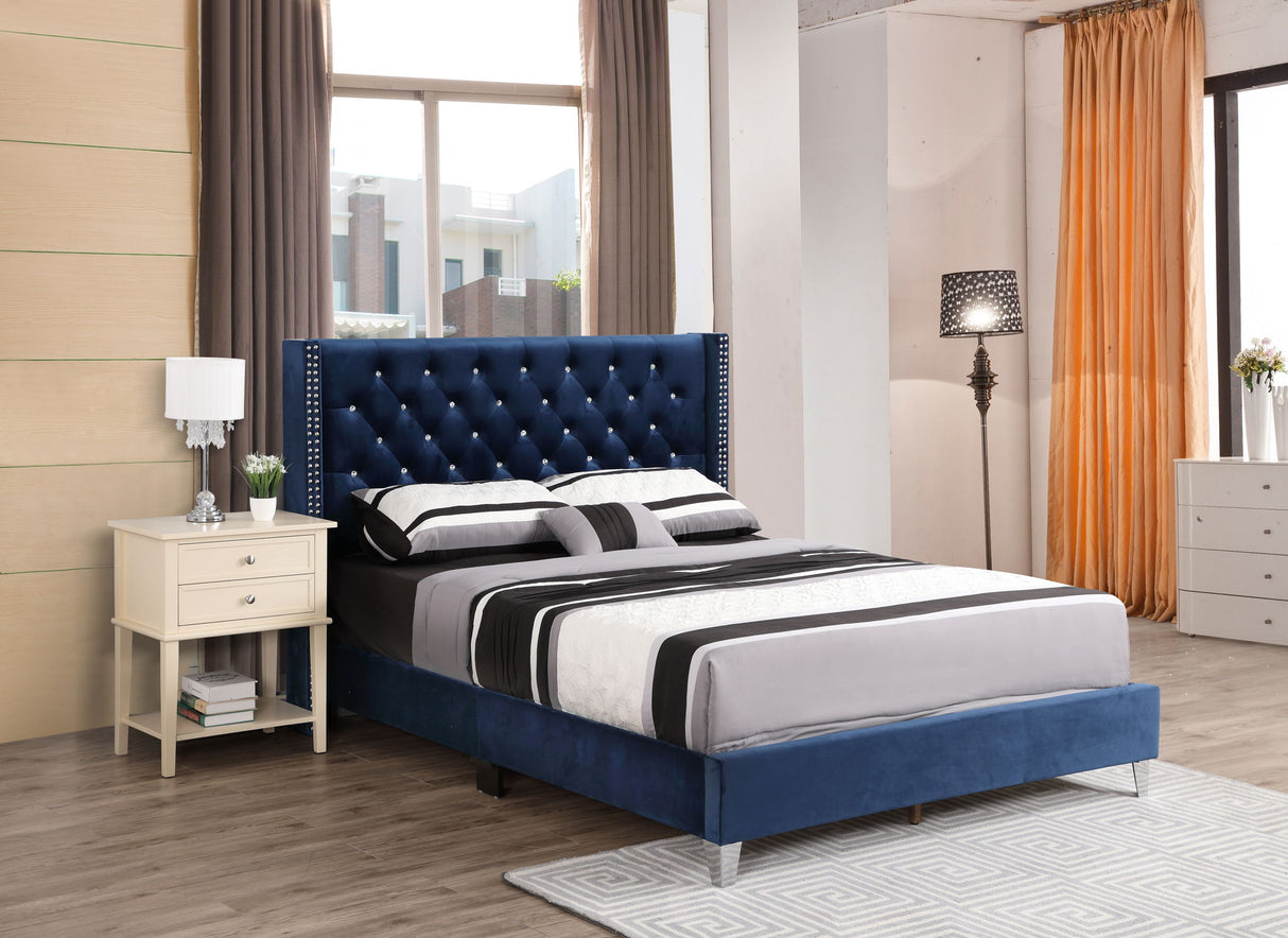 Upholstered Nailhead Trim Chic Bed - view 3