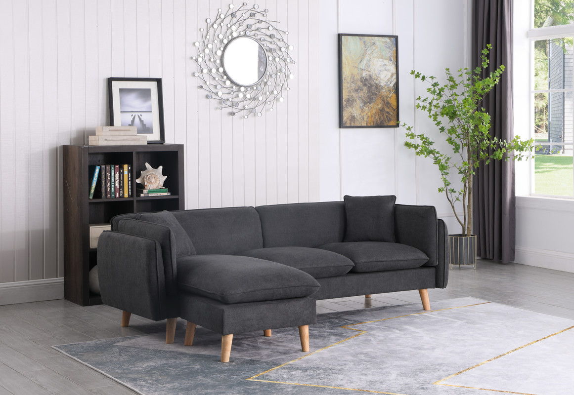 Brayden - Fabric Sectional Sofa Chaise by Lilola Home | Bel Furniture