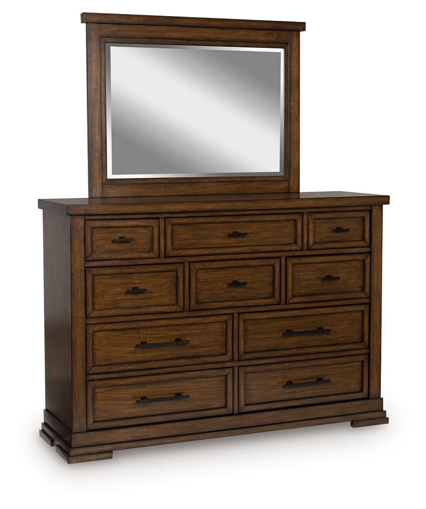 Taffenbrook - Medium Brown - Dresser And Mirror by Signature Design by Ashley® | Bel Furniture